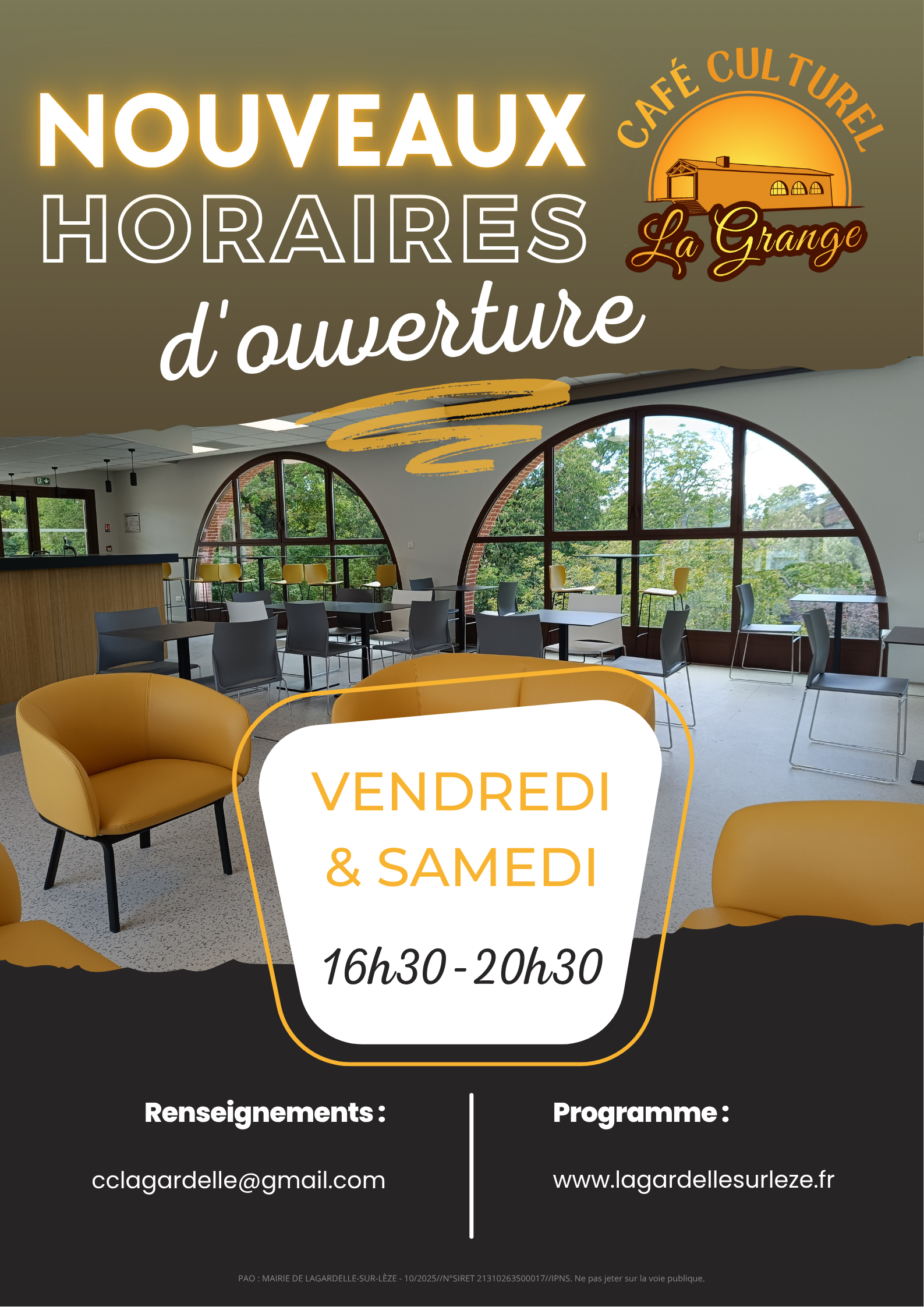 Affiche-Nouveaux Horaires CC-Nov2025